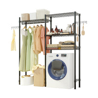 The Washer and Dryer Storage Shelf，Wire Garment Rack Heavy Duty Clothes Rack，Laundry Room Drying Rack，Bathroom Space Saving Rack，Closet Organizer Metal Garment Rack Portable Clothes Hanger Home Shelf