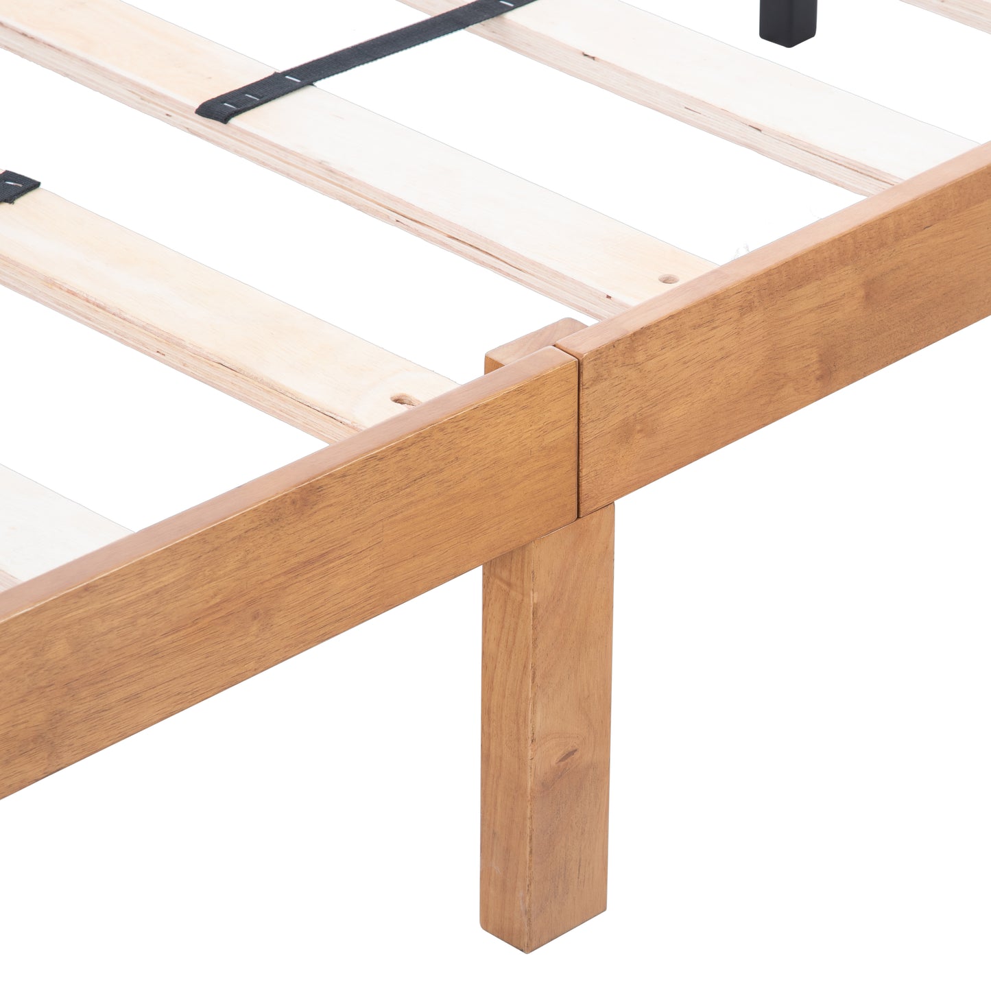 King Size Solid Wood Platform Bed, No Box Spring Needed, Strong Wood Slat Support, Easy Assembly