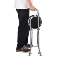 Hold 187.4 Lbs Folding 2-in-1 Folding Cane Seat ,Thickening Travel Seat and Cane, Four-Leg Folding Walking Stick, Stainless Steel Lightweight Folding Mobility Aid（No shipping on weekends.）