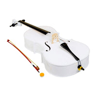 4/4 Wood Cello Bag Bow Rosin Bridge White