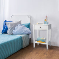 FCH Two-layer Bedside Cabinet Coffee Table with Drawer White