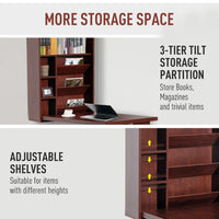 Wall Mount Desk Cabinet-Mahogany ( Amazon Shipping)（Prohibited by WalMart）