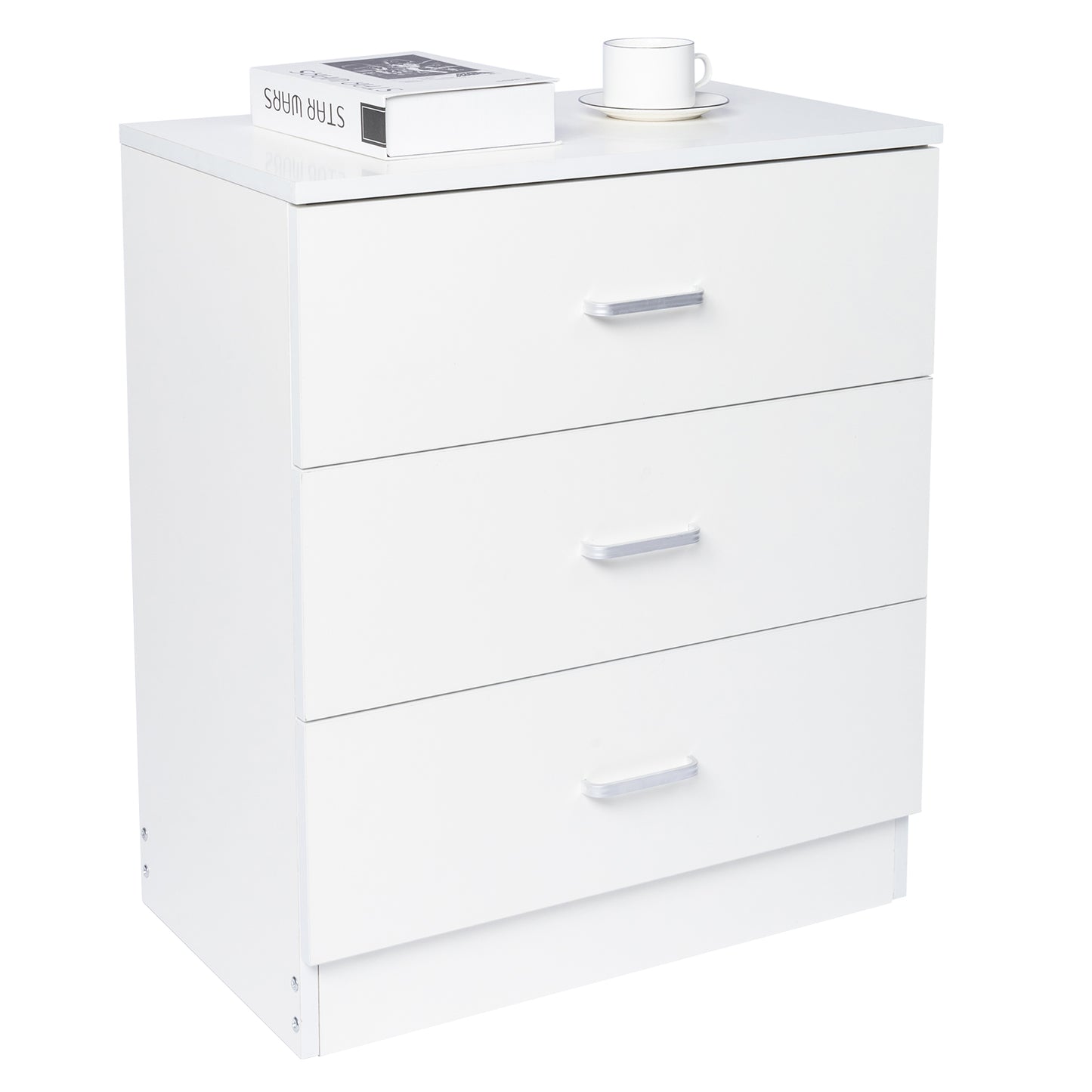 [FCH] Modern Simple 3-Drawer Dresser Chest of Drawers for Family Room Bedroom Living Room Universal Design, White