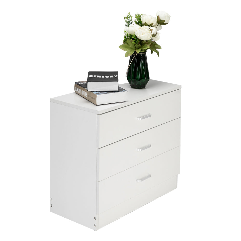 [FCH] Modern Simple 3-Drawer Dresser White