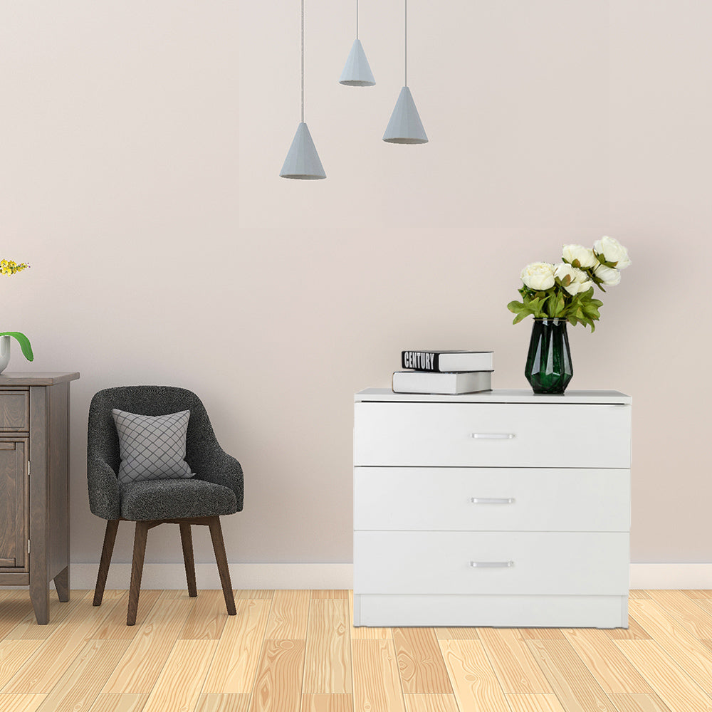 [FCH] Modern Simple 3-Drawer Dresser White