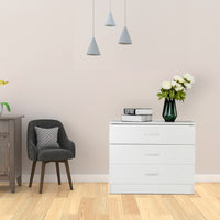 [FCH] Modern Simple 3-Drawer Dresser White