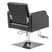 PVC leather aluminum alloy foot pedal rivet type square chassis high oil pump barber chair 150kg black