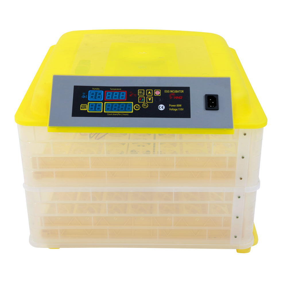 96-Egg Practical Fully Automatic Poultry Incubator (US Standard) Yellow & Transparent