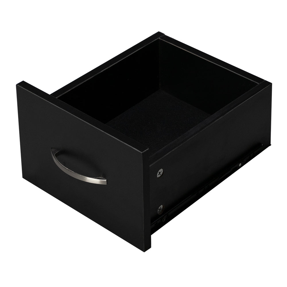 Double Edged Manicure Nail Table with Drawer Black