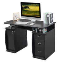 [Old code:68582160]FCH  115* 55*74cm  Black PB Wood 15mm Portable 1pc Door with 3pcs Drawers Computer Desk