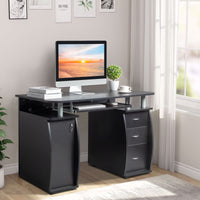 [Old code:68582160]FCH  115* 55*74cm  Black PB Wood 15mm Portable 1pc Door with 3pcs Drawers Computer Desk
