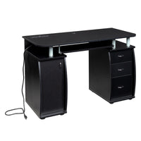 [Old code:68582160]FCH  115* 55*74cm  Black PB Wood 15mm Portable 1pc Door with 3pcs Drawers Computer Desk