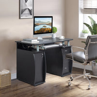 [Old code:68582160]FCH  115* 55*74cm  Black PB Wood 15mm Portable 1pc Door with 3pcs Drawers Computer Desk