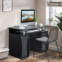 [Old code:68582160]FCH  115* 55*74cm  Black PB Wood 15mm Portable 1pc Door with 3pcs Drawers Computer Desk