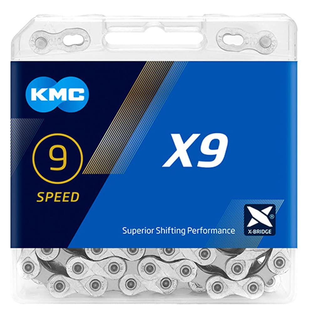 Bike Chain X9, KMC 9-Speed Bike Chain,1/2" X 11/128" - 116 Links