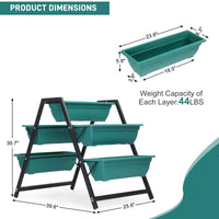 Raised Garden Planter Bed, Tiered Planter Stand with 5 Boxes, Vertical Raised Garden Bed for Herbs, Flowers, or Vegetables in Patio Balcony Indoor Outdoor