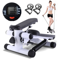 Mini Stepper, Fitness Step Air Stair Climber Stepper Exercise Machine New Equipment with Resistance Bands and LCD Monitor Without battery