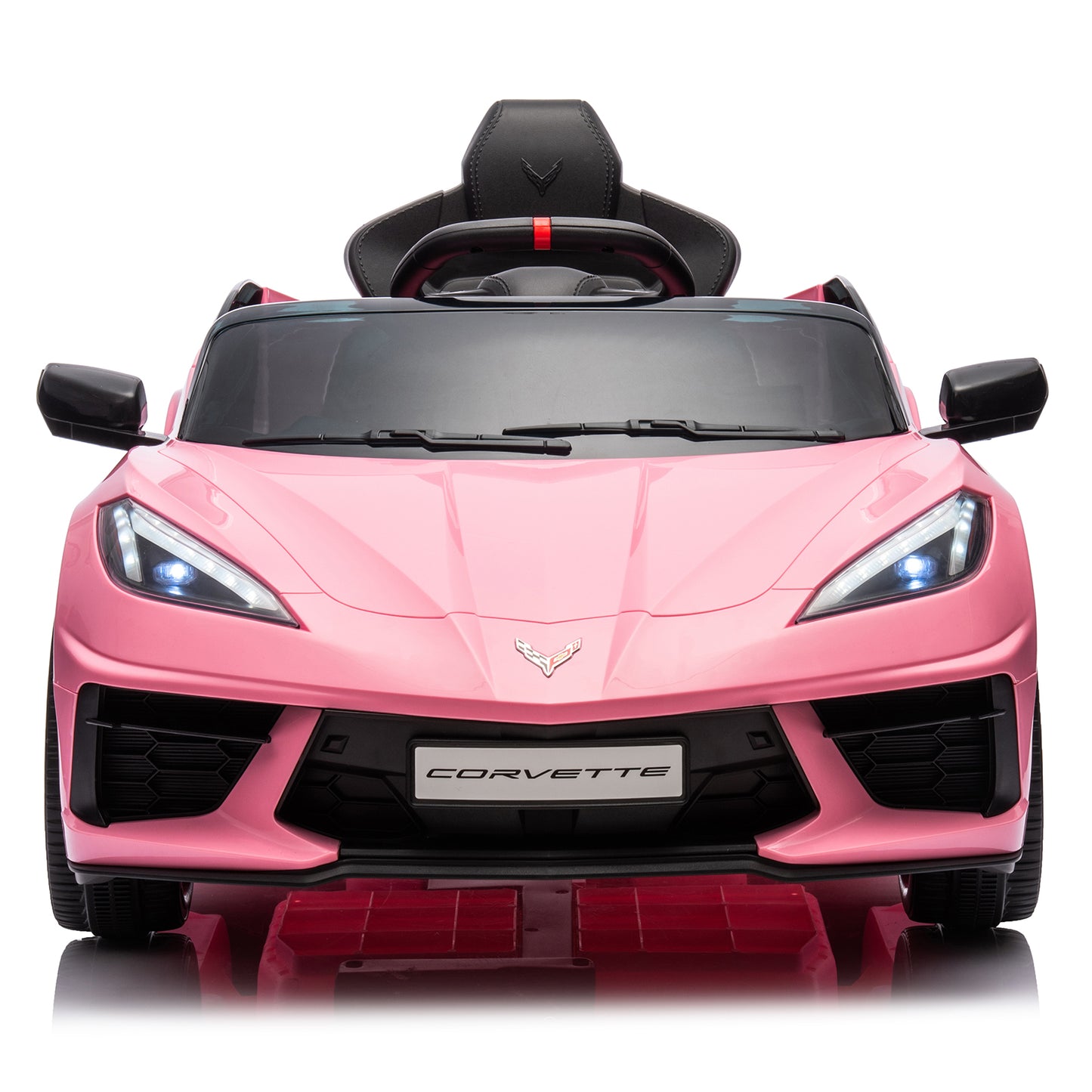 Corvette dual-wheel drive sports car with 2.4G remote control 12V 4.5A.h pink C8