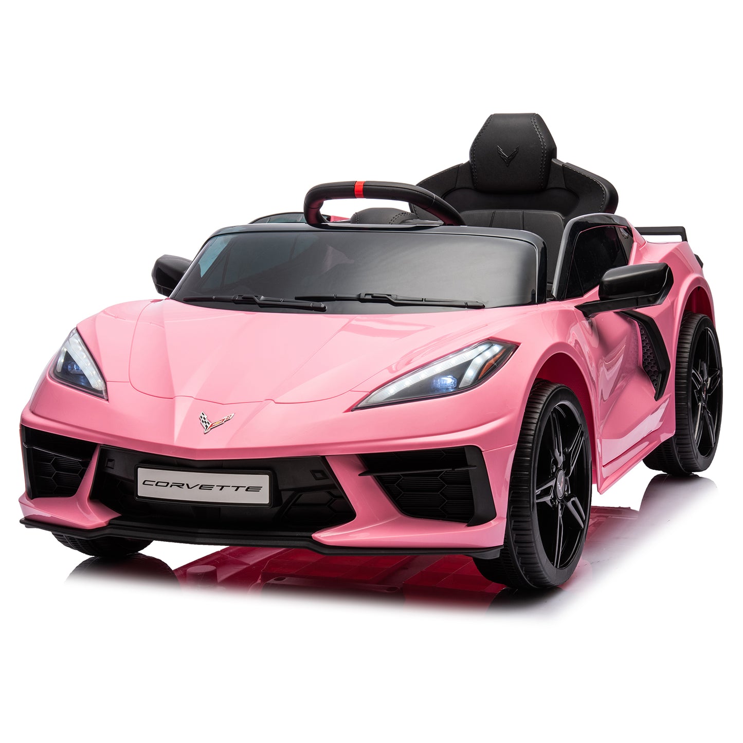 Corvette dual-wheel drive sports car with 2.4G remote control 12V 4.5A.h pink C8