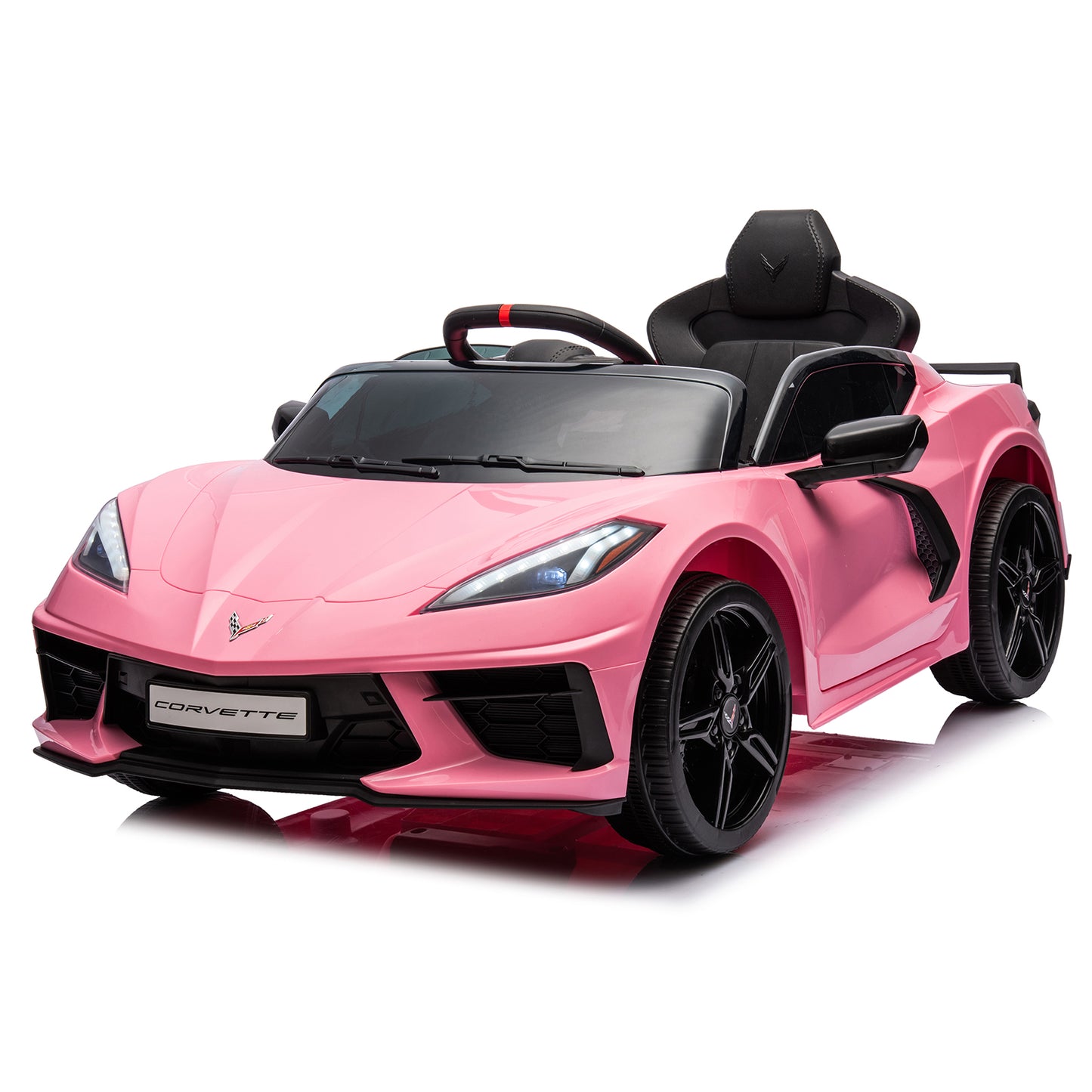 Corvette dual-wheel drive sports car with 2.4G remote control 12V 4.5A.h pink C8