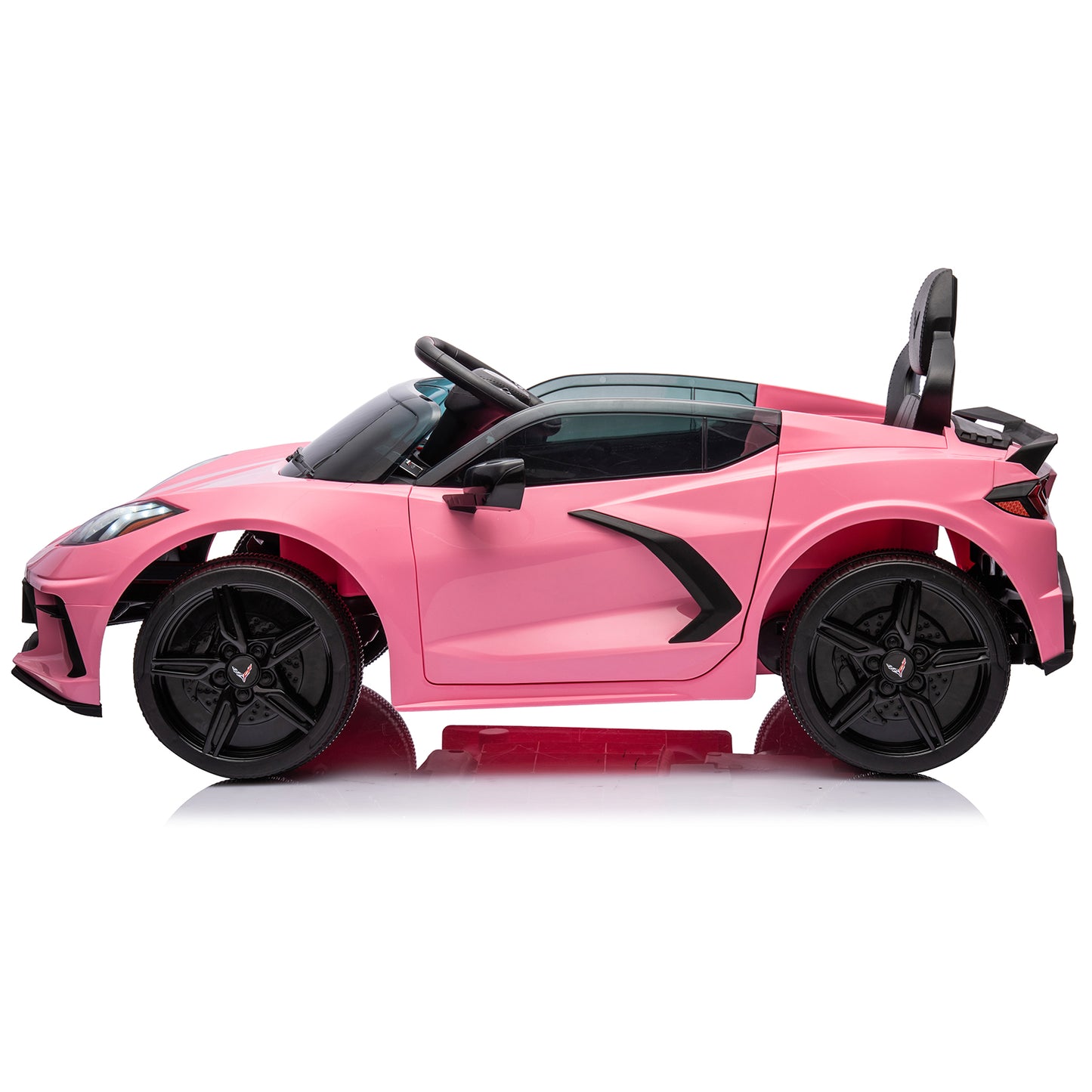 Corvette dual-wheel drive sports car with 2.4G remote control 12V 4.5A.h pink C8