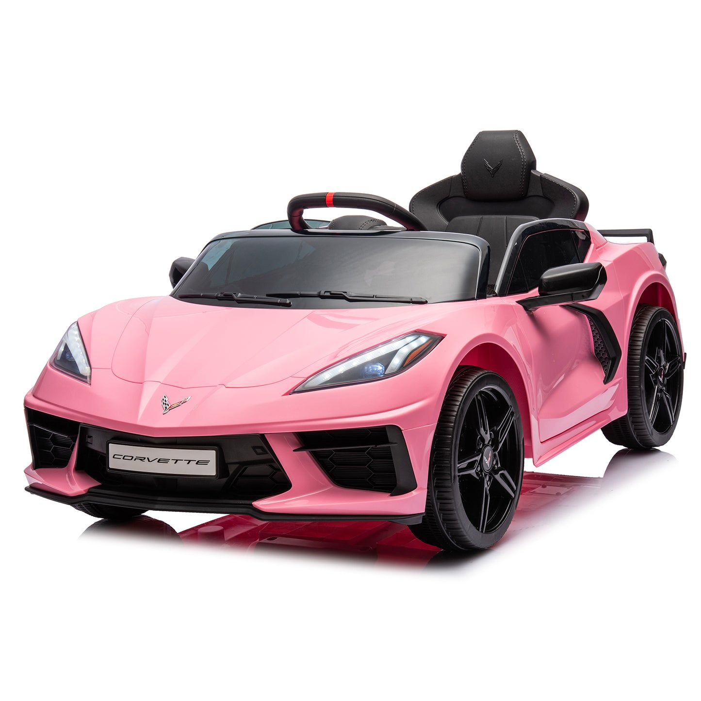 Corvette dual-wheel drive sports car with 2.4G remote control 12V 4.5A.h pink C8