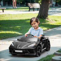 Corvette dual-wheel drive sports car with 2.4G remote control 12V 4.5A.h black C8