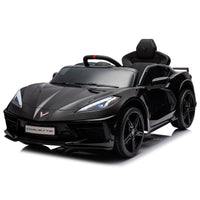 Corvette dual-wheel drive sports car with 2.4G remote control 12V 4.5A.h black C8