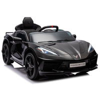 Corvette dual-wheel drive sports car with 2.4G remote control 12V 4.5A.h black C8