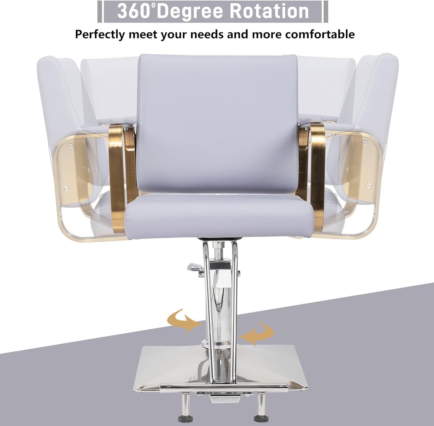 Salon Chair Styling Barber Chair, Beauty Salon Spa Equipment with Heavy Duty Hydraulic Pump, Adjustable Height & 360° Swivel for Barber Shop Hair Stylist, Max Load 330 lbs(Light Purple)