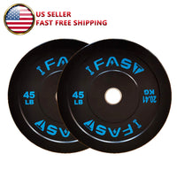 Weight Plates, Rubber Bumper Plates, 2 Inch Steel Insert 45lb Bundle Options Available for Home Gym Strength Training, Weightlifting, Weight Bench Press and Workout