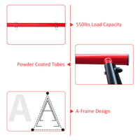Porch Swing Frame, 550lbs Weight Capacity Swing Stand, Heavy Duty A-Frame Swing, Swing Stand Frame for Yoga Hammock Saucer Baby Porch Swing (Red, Swing NOT Included)