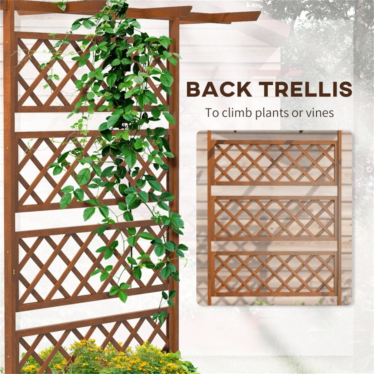 Wooden Planter、Flower shelf,Wooden Garden Trellis