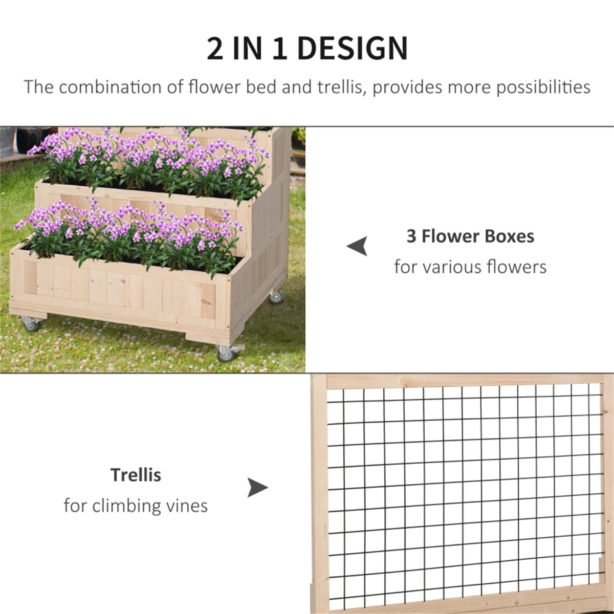 Wooden Planter、Flower shelf,Wood Planter Box