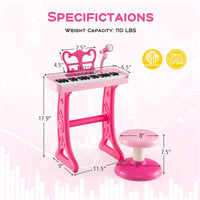 Kids Piano, Keyboard 37-Key Kids Toy Keyboard Piano with Microphone