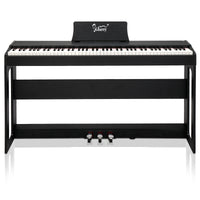 [Do Not Sell on Amazon]Glarry GDP-104 88 Keys Full Weighted Keyboards Digital Piano with Furniture Stand, Power Adapter, Triple Pedals, Headphone, for All Experience Levels Black