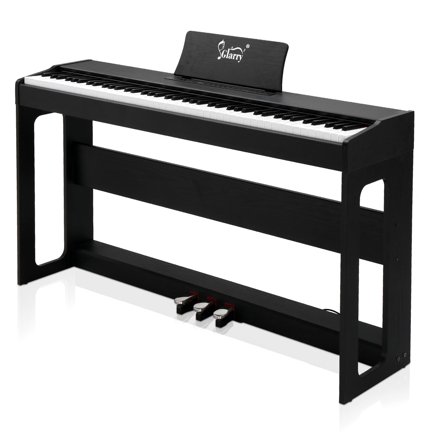 [Do Not Sell on Amazon]Glarry GDP-104 88 Keys Full Weighted Keyboards Digital Piano with Furniture Stand, Power Adapter, Triple Pedals, Headphone, for All Experience Levels Black