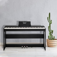 [Do Not Sell on Amazon]Glarry GDP-104 88 Keys Full Weighted Keyboards Digital Piano with Furniture Stand, Power Adapter, Triple Pedals, Headphone, for All Experience Levels Black