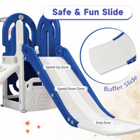 Toddler Climber and Slide Set 4 in 1, Kids Playground Climber  Slide Playset with Basketball Hoop Play Combination for Babies Indoor & Outdoor