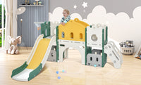 Kids Slide Playset Structure,  Castle Climber with Slide and Basketball Hoop, Toy Storage Organizer for Toddlers, Kids Climbers Playhouse for Indoor Outdoor Playground Activity