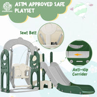 Toddler Slide and Swing Set 5 in 1, Kids Playground Climber Slide Playset with Telescope,  Combination for Babies Indoor & Outdoor