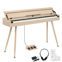 [Do Not Sell on Amazon]Glarry GDP-206 88 Key Standard Full Weighted Keyboards Digital Piano with Metal Stand, Audio and MIDI Bluetooth, Triple Pedals, Headphone