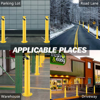 Safety Bollard Post, 36 Inch Height Steel Bollards, 3 Inch Diameter Parking Bollard, Yellow Powder Coated Safety Parking Barrier Post, for Traffic Sensitive Areas, 30PCS
