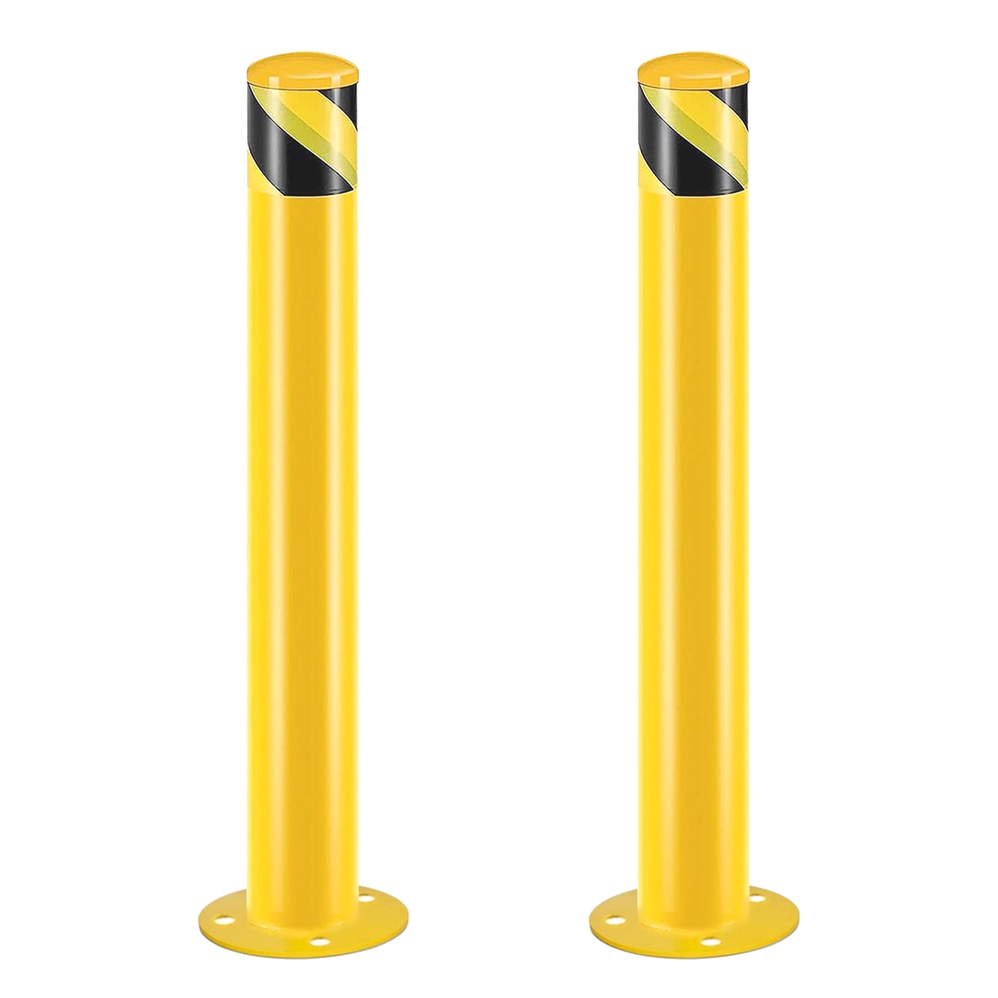 Safety Bollard Post, 36 Inch Height Steel Bollards, 3.5 Inch Diameter Parking Bollard, Yellow Powder Coated Safety Parking Barrier Post, for Traffic Sensitive Areas, 20PCS