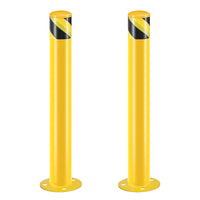 Safety Bollard Post, 42 Inch Height Steel Bollards, 3.5 Inch Diameter Parking Bollard, Yellow Powder Coated Safety Parking Barrier Post, for Traffic Sensitive Areas, 20PCS