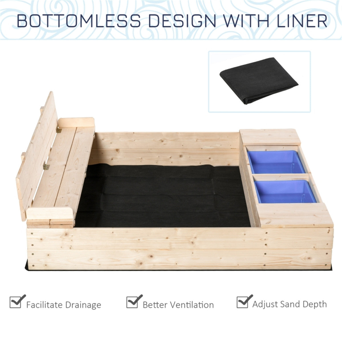 Kids Sandbox with Cover ( Amazon Shipping)（Prohibited by WalMart）