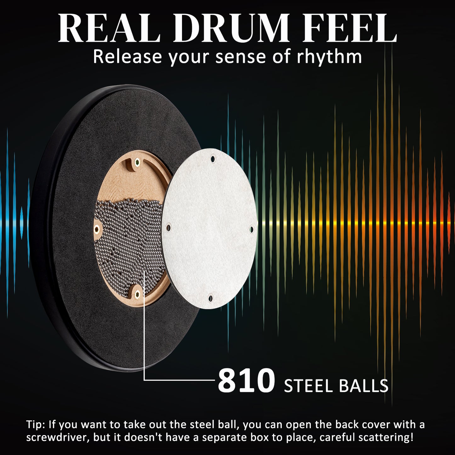 12in Drum Practice Pad Kit with Snare Drum Stand, Backpack, Drumsticks