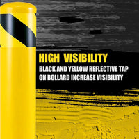 Safety Bollard Post, 42 Inch Height Steel Bollards, 4.5 Inch Diameter Parking Bollard, Yellow Powder Coated Safety Parking Barrier Post, for Traffic Sensitive Areas,3P