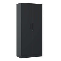 72"H Metal Garage Storage Cabinet, Black Tool Steel Locking Cabinet with Doors and 4 Shelves, Tall Cabinets for Garage Storage Systems Lockable File Cabinet for Home Office, Classroom/Pantry