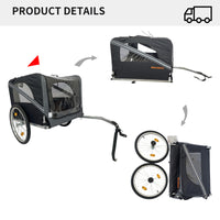 Outdoor Heavy Duty Foldable Utility Pet Stroller Dog Carriers Bicycle Trailer